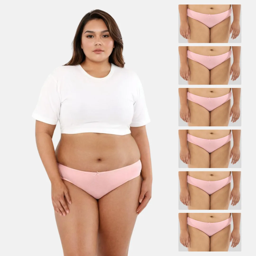 Plus Size BrZee Bikinis | Lightweight Cotton-Elastane Fabric | Super Stretchy For Comfort | No Visible Panty Lines | Pack Of 6 - Image 15