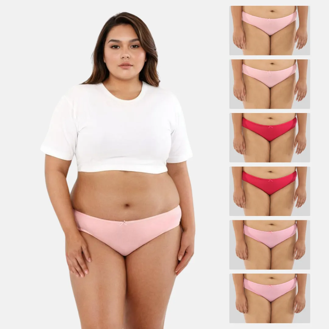 Plus Size BrZee Bikinis | Lightweight Cotton-Elastane Fabric | Super Stretchy For Comfort | No Visible Panty Lines | Pack Of 6 - Image 9