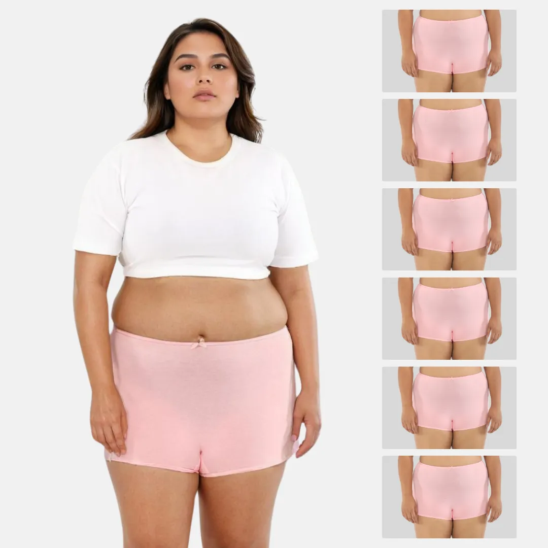 Plus Size BrZee Boyshorts | Lightweight Cotton-Elastane Fabric | Super Stretchy For Comfort | No Visible Panty Lines | Pack Of 6 - Image 13
