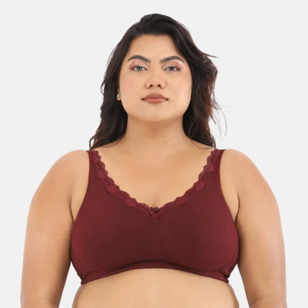 Day Bra For Curvy Women | Full Coverage | Wire-Free & Non-Padded | Seamless Cups | No Centre Panel/Gore | Back Hook & Eye Closure