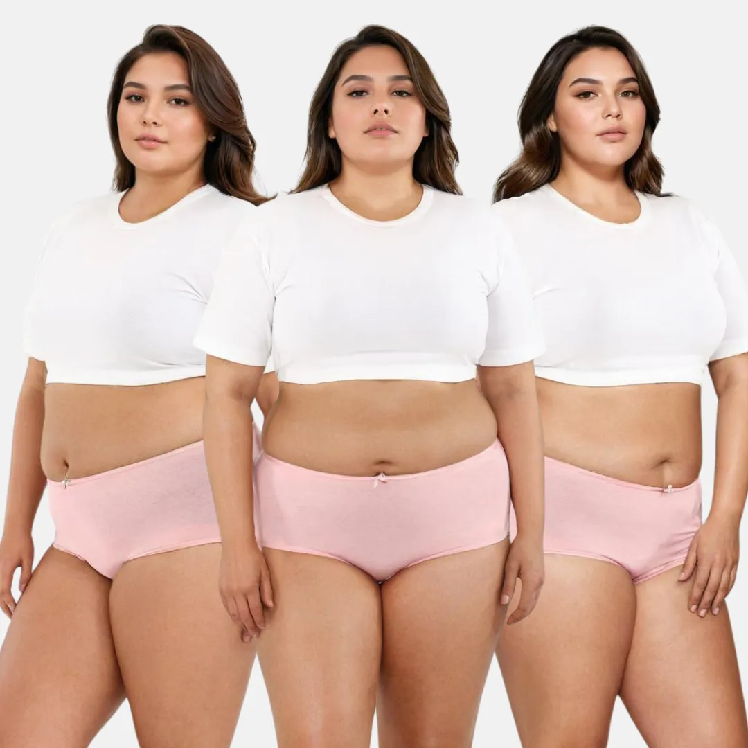 Plus Size BrZee Hipsters | Lightweight Cotton-Elastane Fabric | Super Stretchy For Comfort | No Visible Panty Lines | Pack Of 3 - Image 15