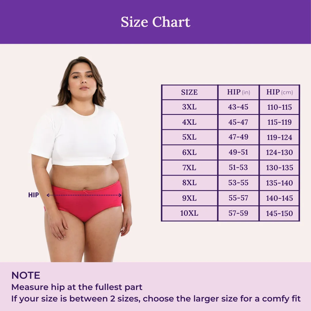 Plus Size BrZee Hipsters | Lightweight Cotton-Elastane Fabric | Super Stretchy For Comfort | No Visible Panty Lines | Pack Of 3 - Image 4
