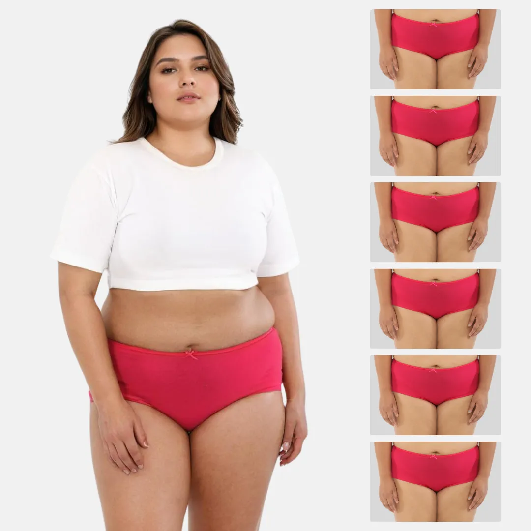 Plus Size BrZee Hipsters | Lightweight Cotton-Elastane Fabric | Super Stretchy For Comfort | No Visible Panty Lines | Pack Of 6 - Image 10