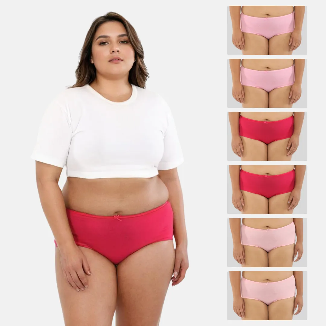 Plus Size BrZee Hipsters | Lightweight Cotton-Elastane Fabric | Super Stretchy For Comfort | No Visible Panty Lines | Pack Of 6 - Image 11