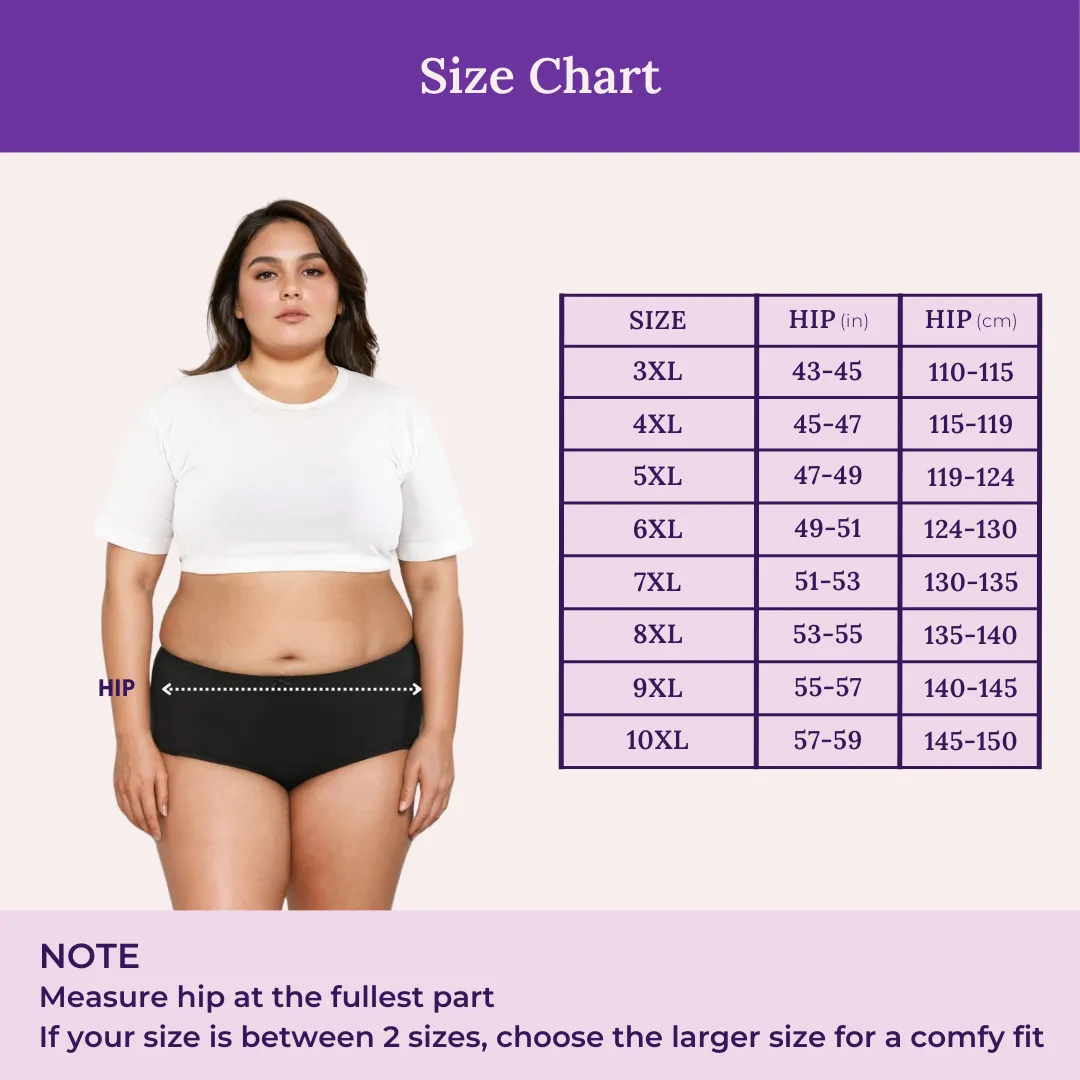 Plus Size BrZee Hipsters | Lightweight Cotton-Elastane Fabric | Super Stretchy For Comfort | No Visible Panty Lines | Pack Of 6 - Image 4