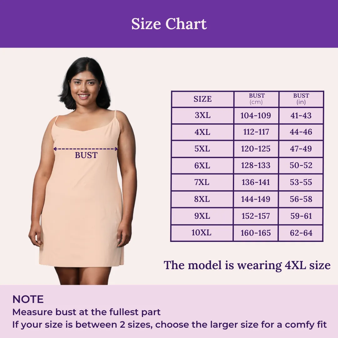 Plus Size Inner Slip For Kurti/Kurta | Adjustable Straps | Side Slits For Easy Movement - Image 3