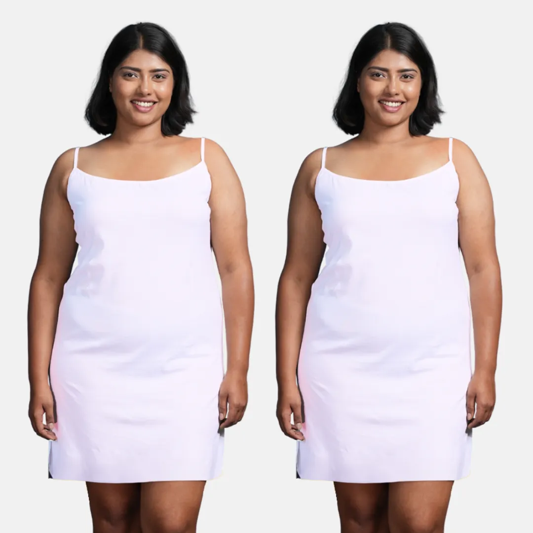Plus Size Inner Slip For Kurti/Kurta | Adjustable Straps | Side Slits For Easy Movement | Pack Of 2 - Image 11