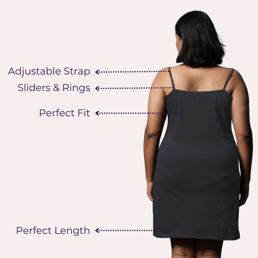 Plus Size Inner Slip For Kurti/Kurta | Adjustable Straps | Side Slits For Easy Movement | Pack Of 2 - Image 6