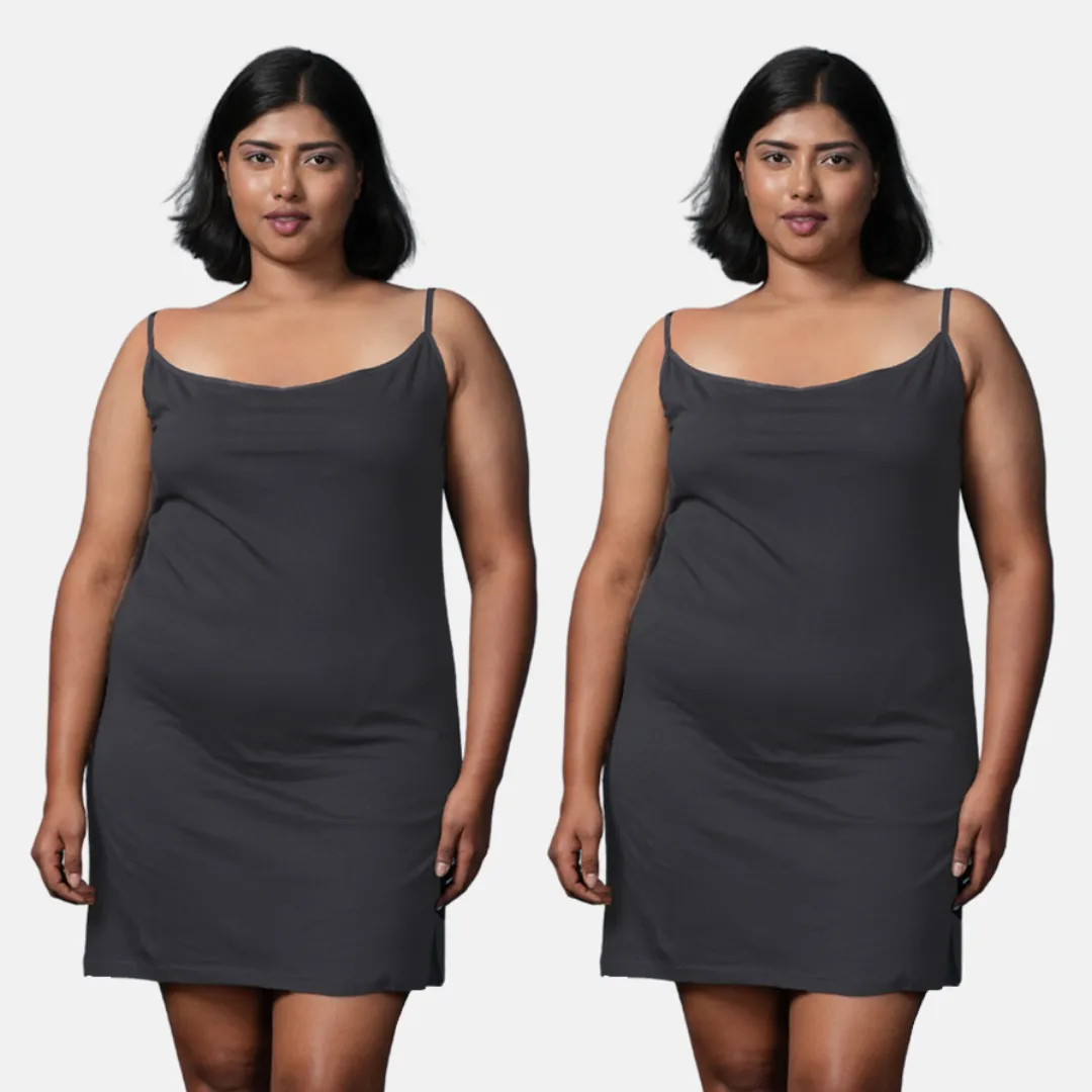 Plus Size Inner Slip For Kurti/Kurta | Adjustable Straps | Side Slits For Easy Movement | Pack Of 2 - Image 8