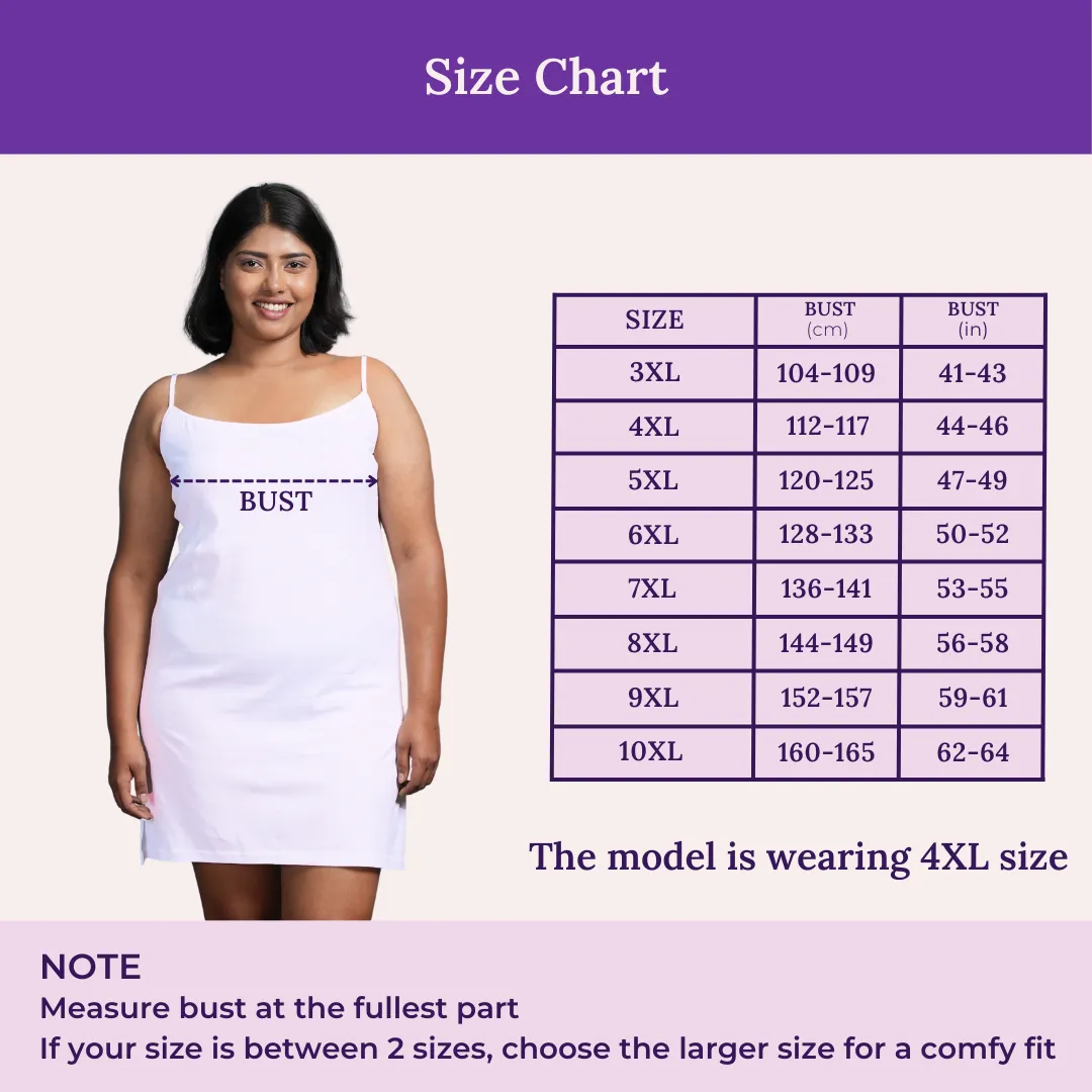 Plus Size Inner Slip For Kurti/Kurta | Adjustable Straps | Side Slits For Easy Movement | Pack Of 3 - Image 3
