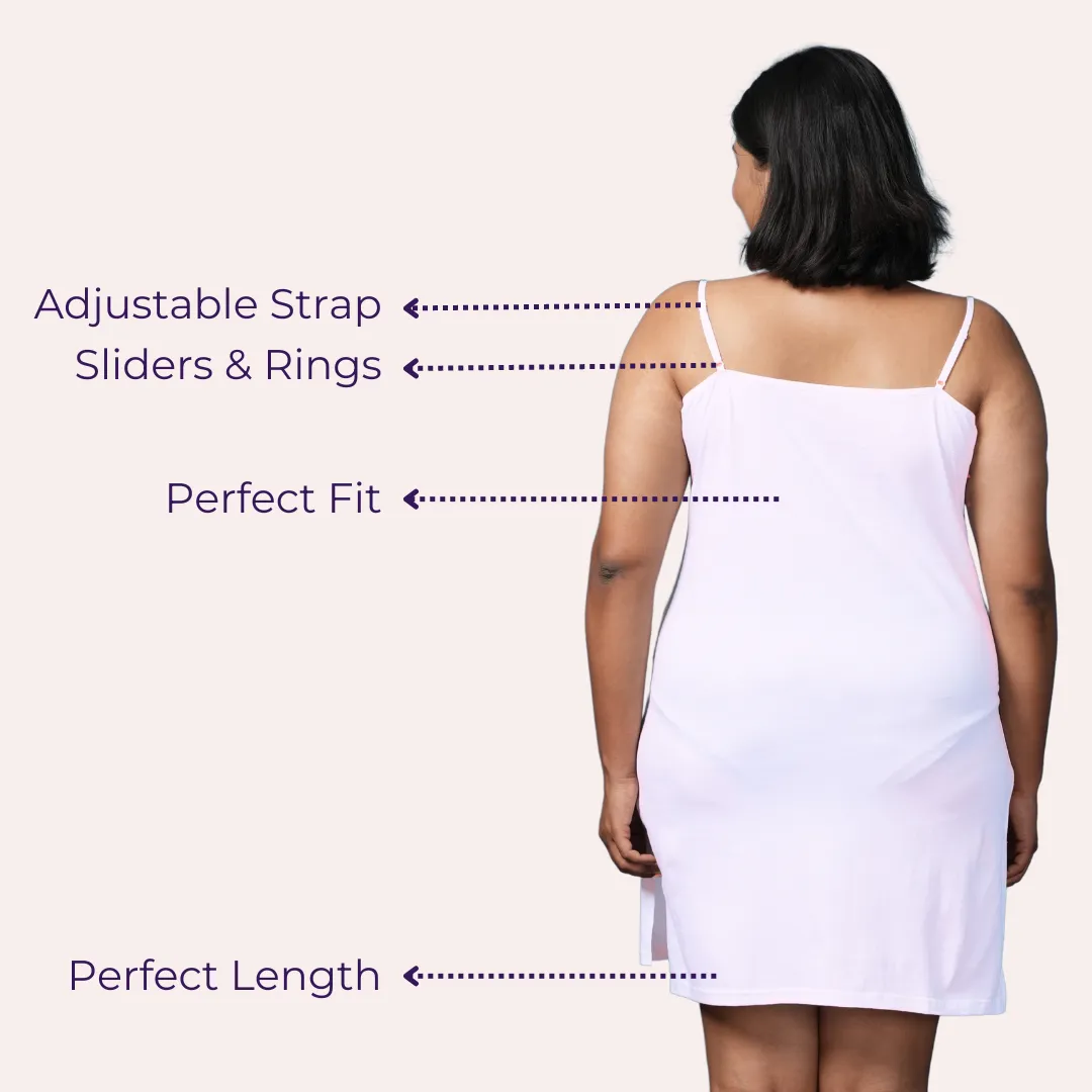 Plus Size Inner Slip For Kurti/Kurta | Adjustable Straps | Side Slits For Easy Movement | Pack Of 3 - Image 6