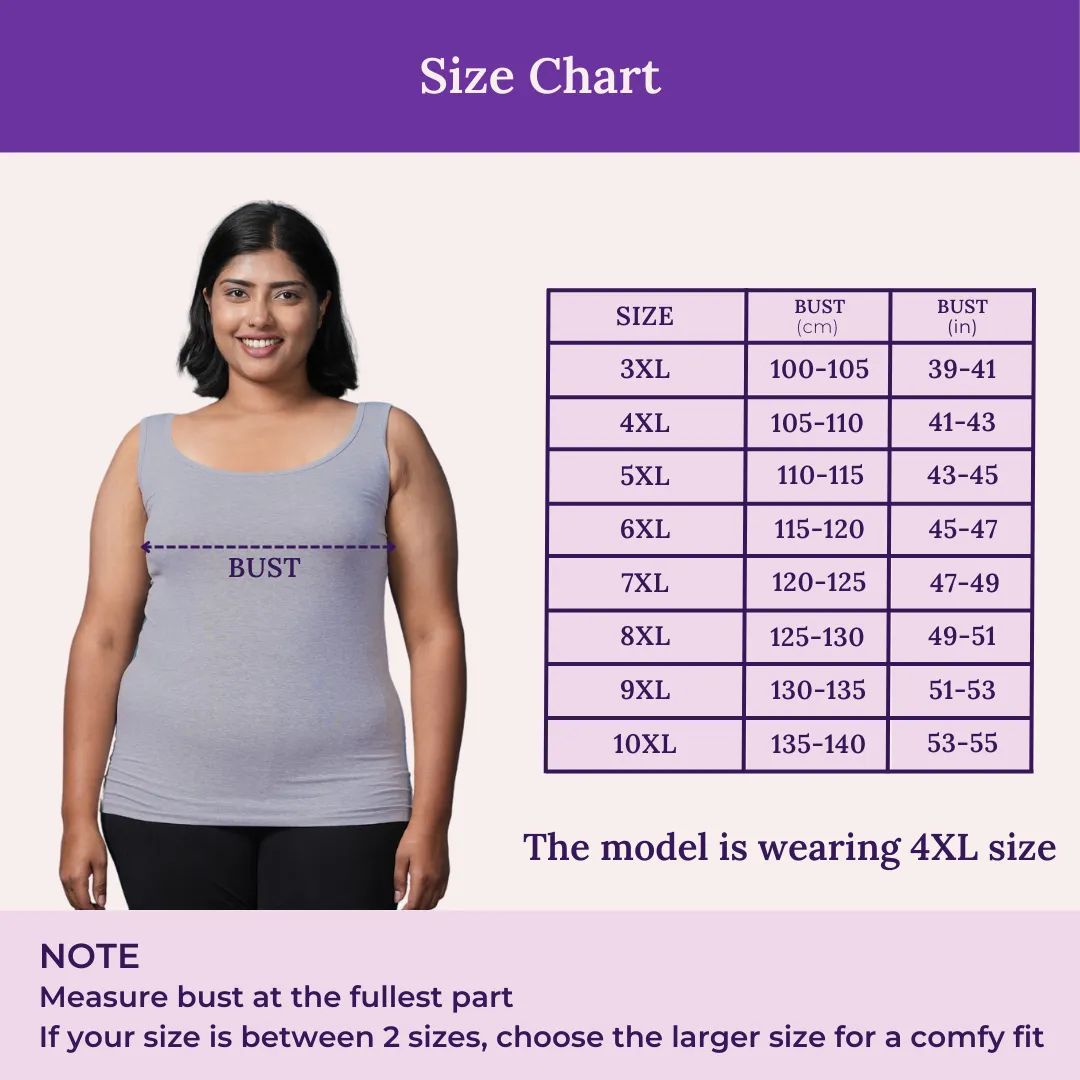 Plus Size Inner Tank Tops | Wide Fabric Shoulder | Round Neckline | Offers Full Coverage - Image 3