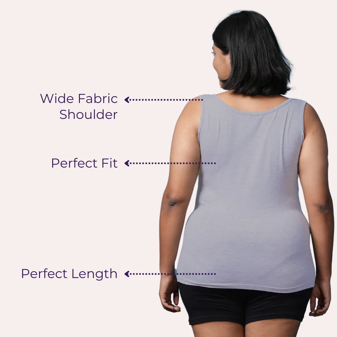 Plus Size Inner Tank Tops | Wide Fabric Shoulder | Round Neckline | Offers Full Coverage - Image 6