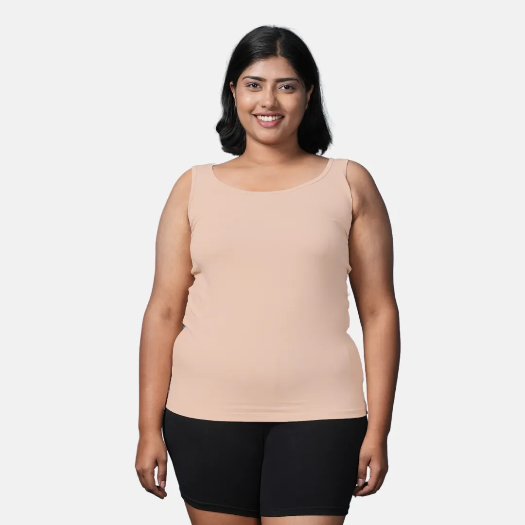 Plus Size Inner Tank Tops | Wide Fabric Shoulder | Round Neckline | Offers Full Coverage - Image 9