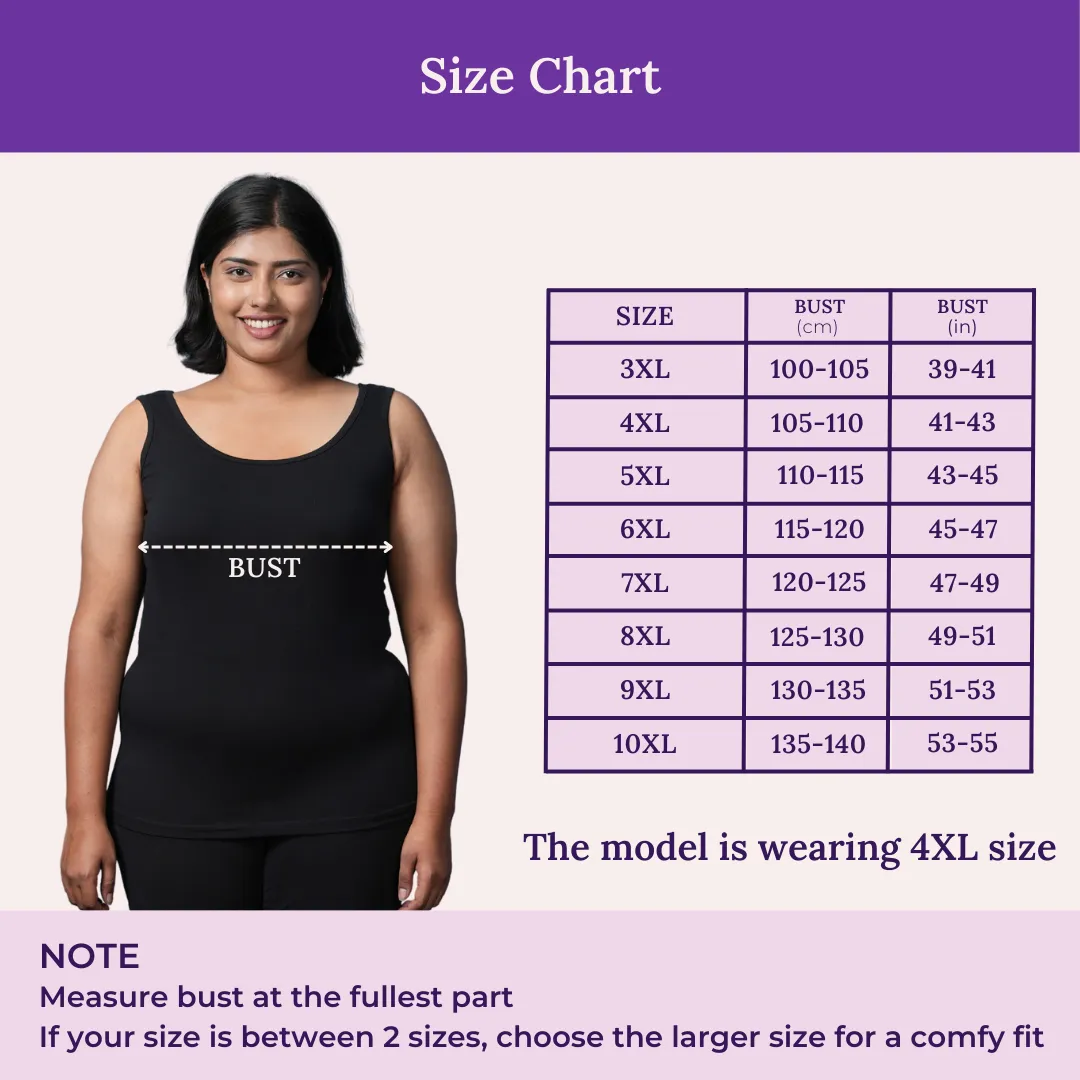 Plus Size Inner Tank Tops | Wide Fabric Shoulder | Round Neckline | Offers Full Coverage | Pack Of 2 - Image 3
