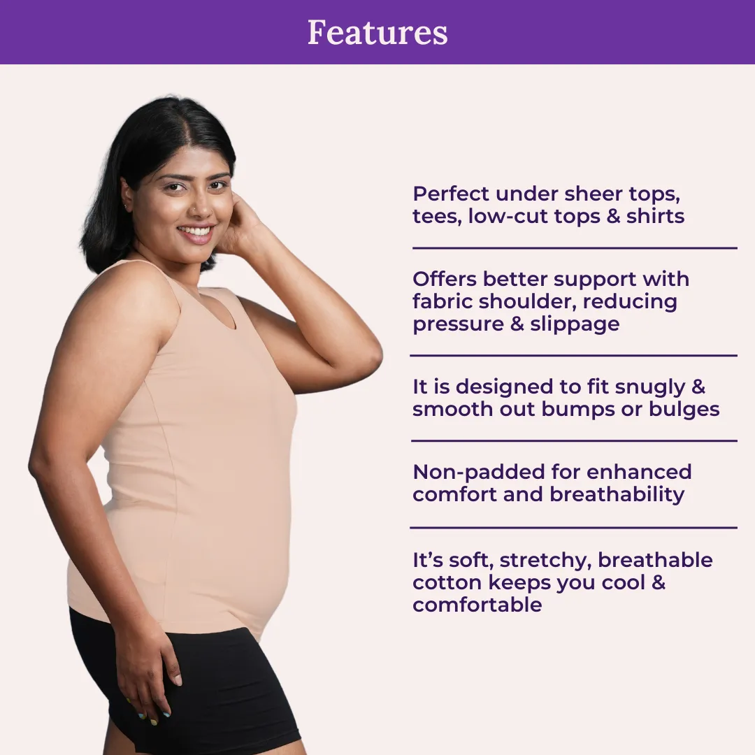 Plus Size Inner Tank Tops | Wide Fabric Shoulder | Round Neckline | Offers Full Coverage | Pack Of 3 - Image 4