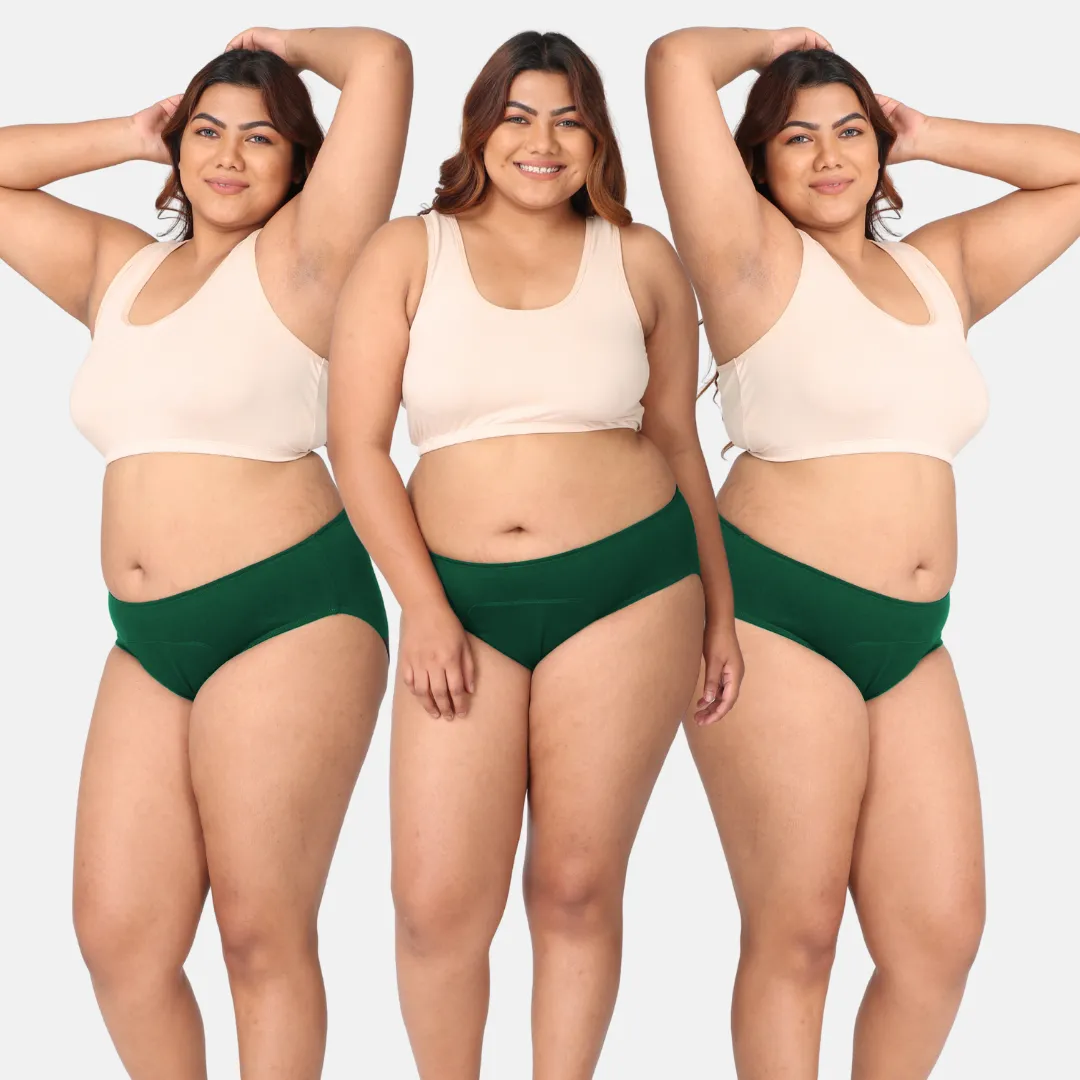 Plus Size Menstrual Panties For Stain Free Period | Hipster Fit | Leak Proof | Use with Pad For Hygiene | Prevents Front & Back Stains | 3 Pack - Image 13