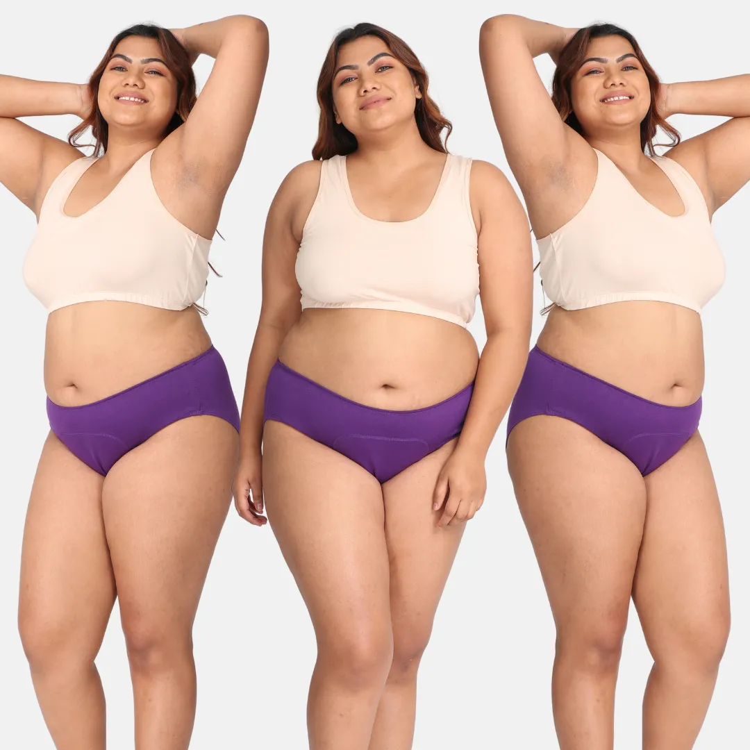 Plus Size Menstrual Panties For Stain Free Period | Hipster Fit | Leak Proof | Use with Pad For Hygiene | Prevents Front & Back Stains | 3 Pack - Image 19