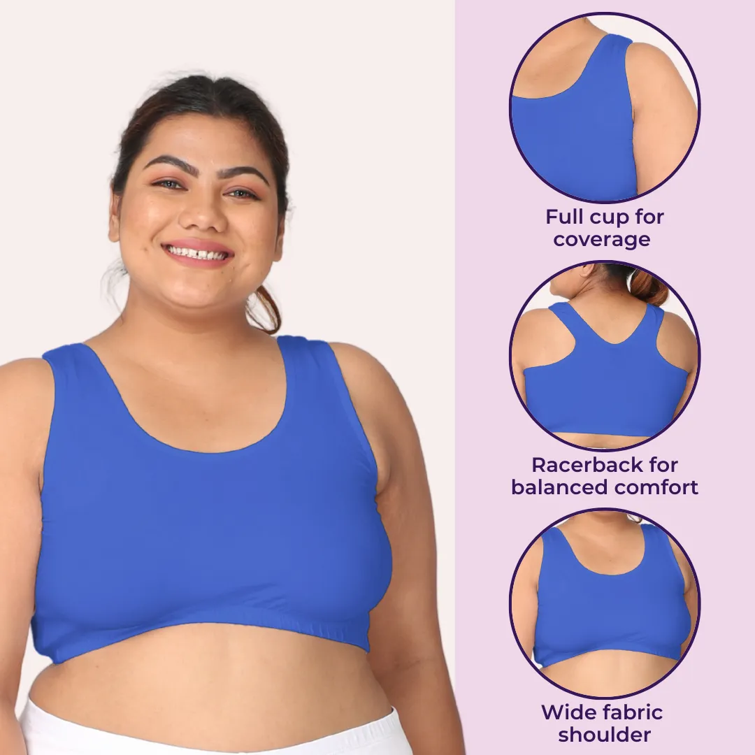 Plus Size Night Bra | Plus Size Home Bra | Non Padded | Non Wired | Full Coverage | Racerback | Pack Of 3 - Image 7