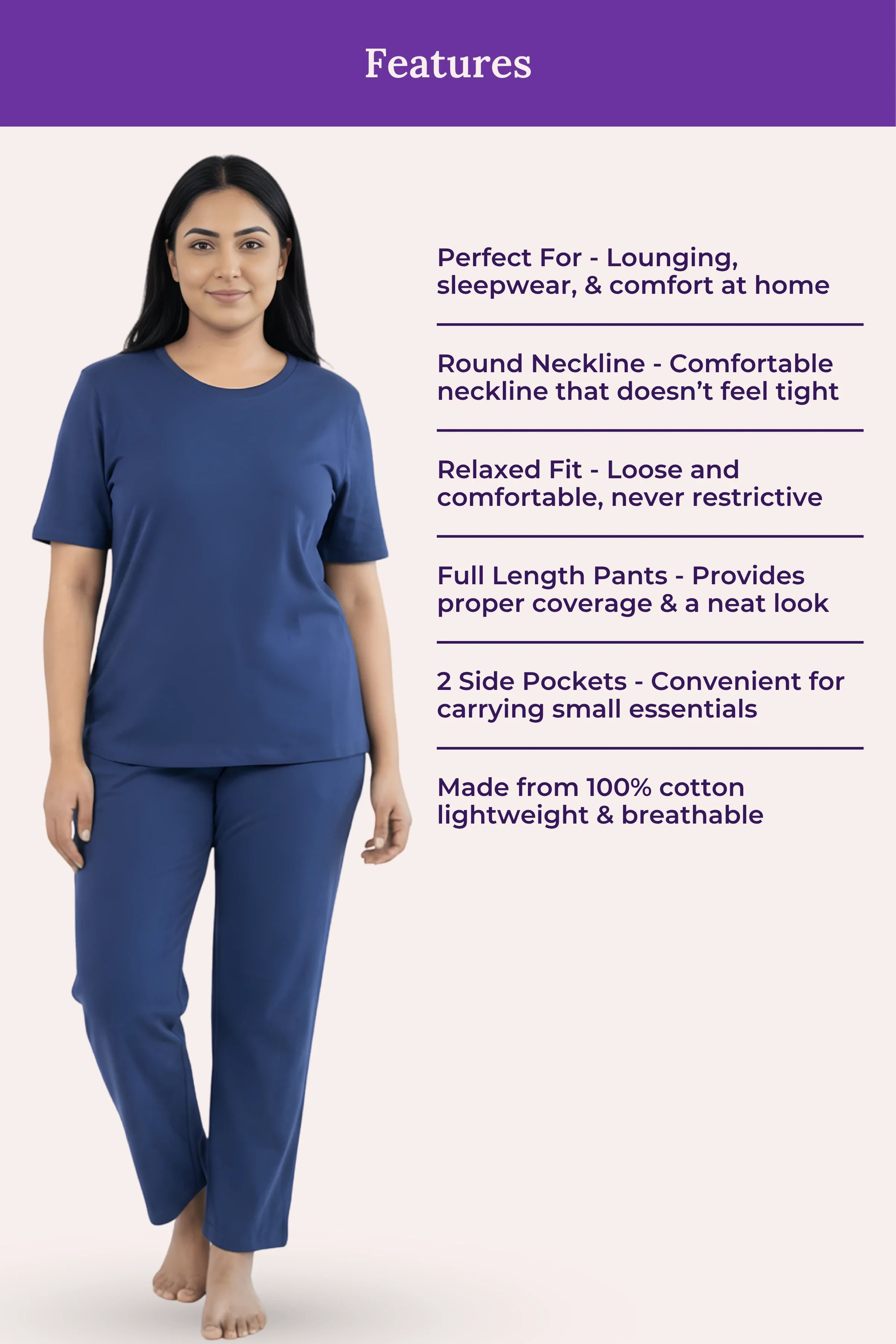 Pyjama Set | T-shirt & Pyjama | Cotton Blend | Relaxed Fit | Elasticated Waistband - Image 4