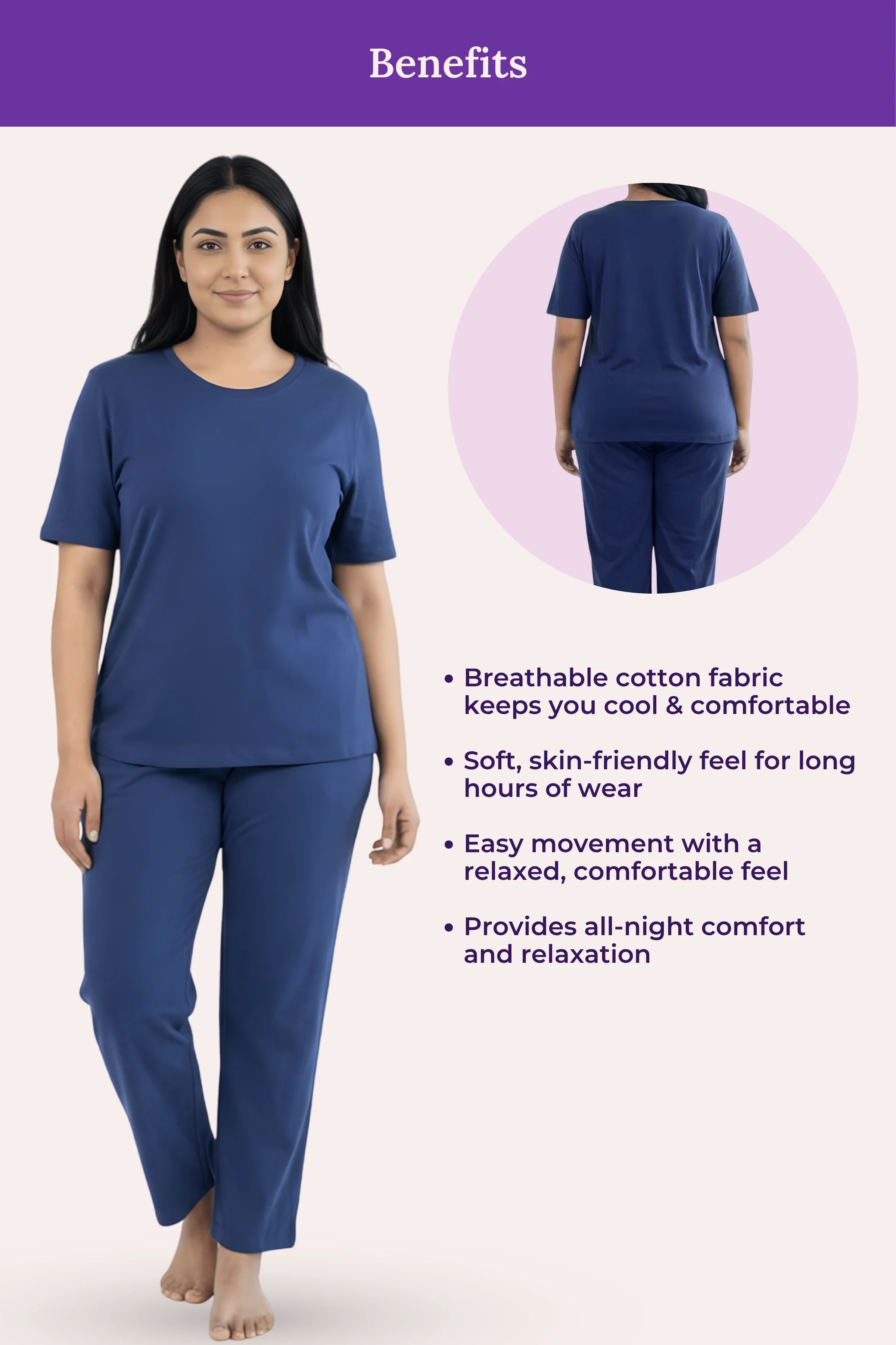 Pyjama Set | T-shirt & Pyjama | Cotton Blend | Relaxed Fit | Elasticated Waistband - Image 5