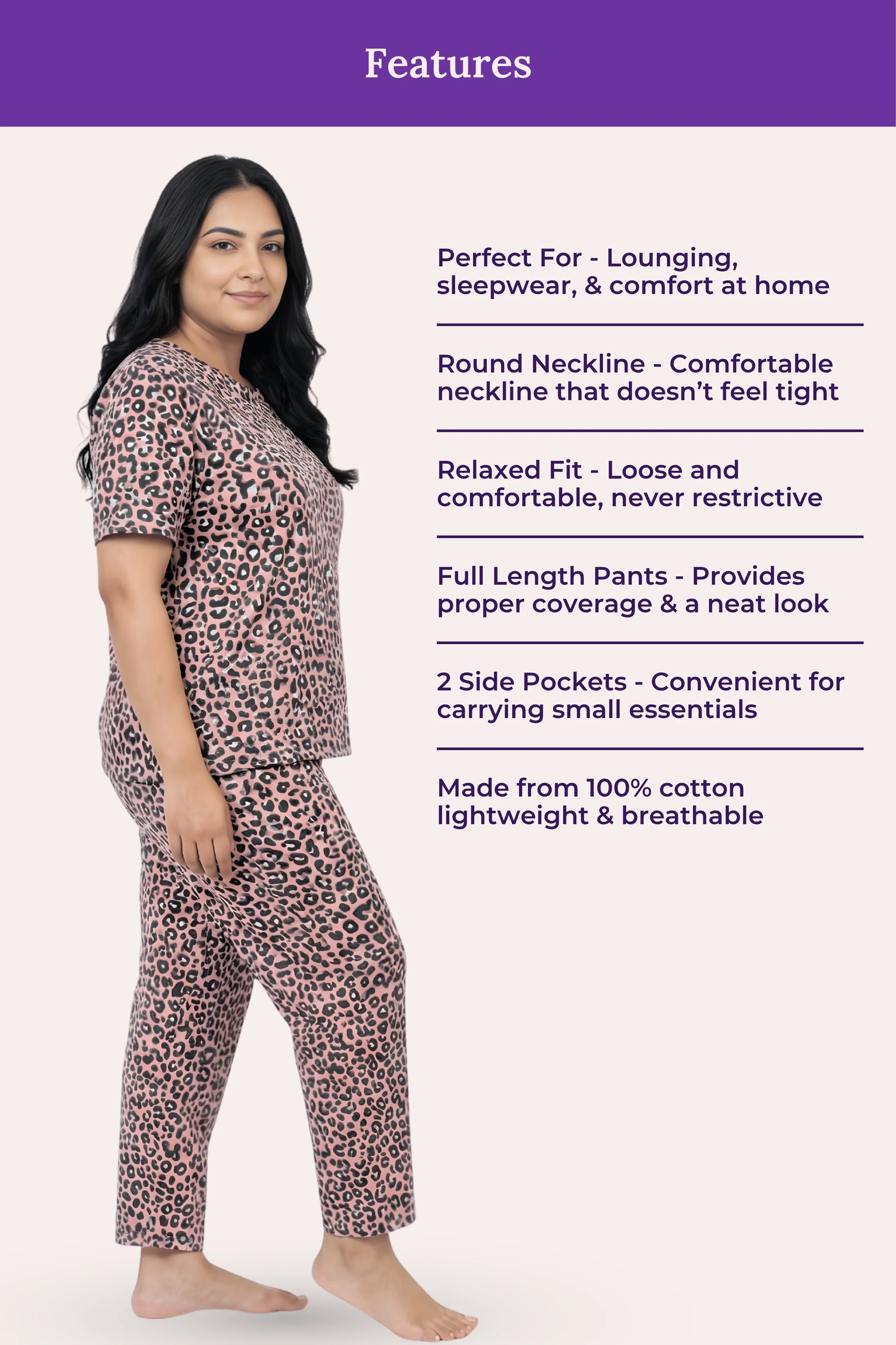 Pyjama Set | T-shirt & Pyjama | Cotton Blend | Relaxed Fit | Elasticated Waistband - Image 4