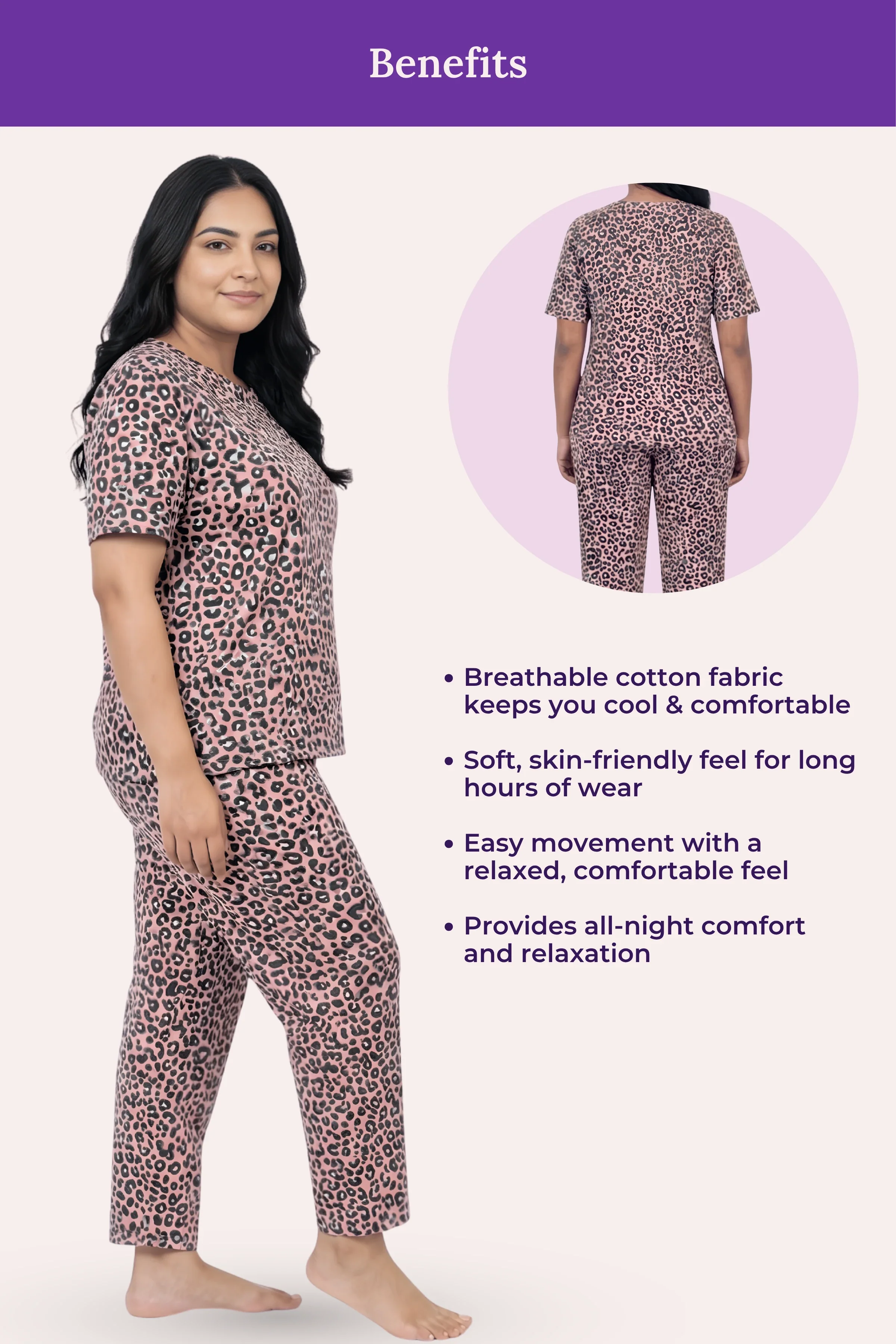 Pyjama Set | T-shirt & Pyjama | Cotton Blend | Relaxed Fit | Elasticated Waistband - Image 5
