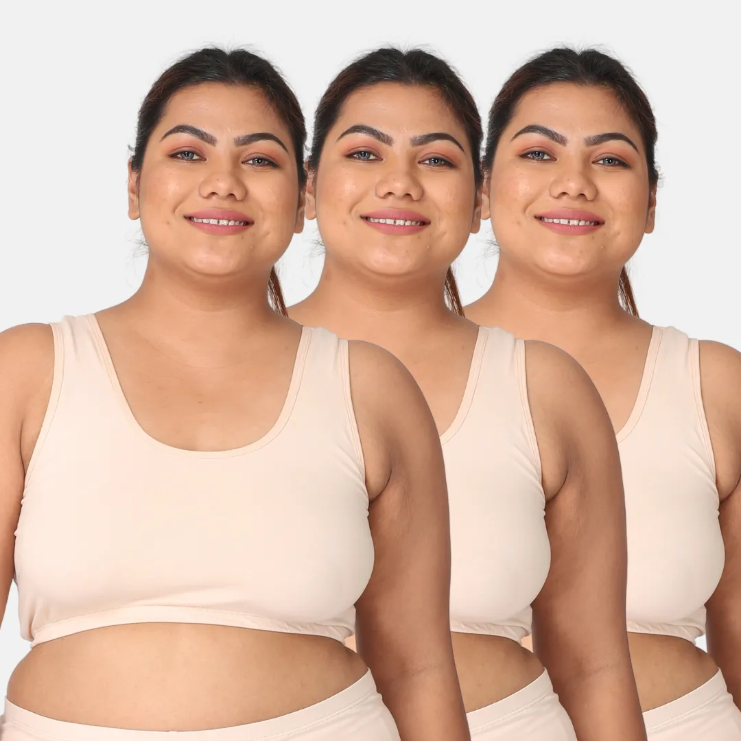 Plus Size Sleep Bra | Plus Size Lounge Bra | Non Padded | Non Wired | Full Coverage | Racerback | Pack Of 3 - Image 10