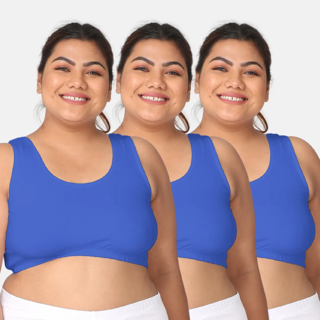 Plus Size Sleep Bra | Plus Size Lounge Bra | Non Padded | Non Wired | Full Coverage | Racerback | Pack Of 3 - Image 13