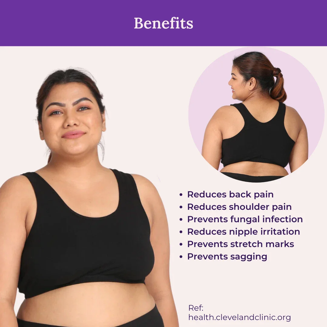 Plus Size Sleep Bra | Plus Size Lounge Bra | Non Padded | Non Wired | Full Coverage | Racerback | Pack Of 3 - Image 3