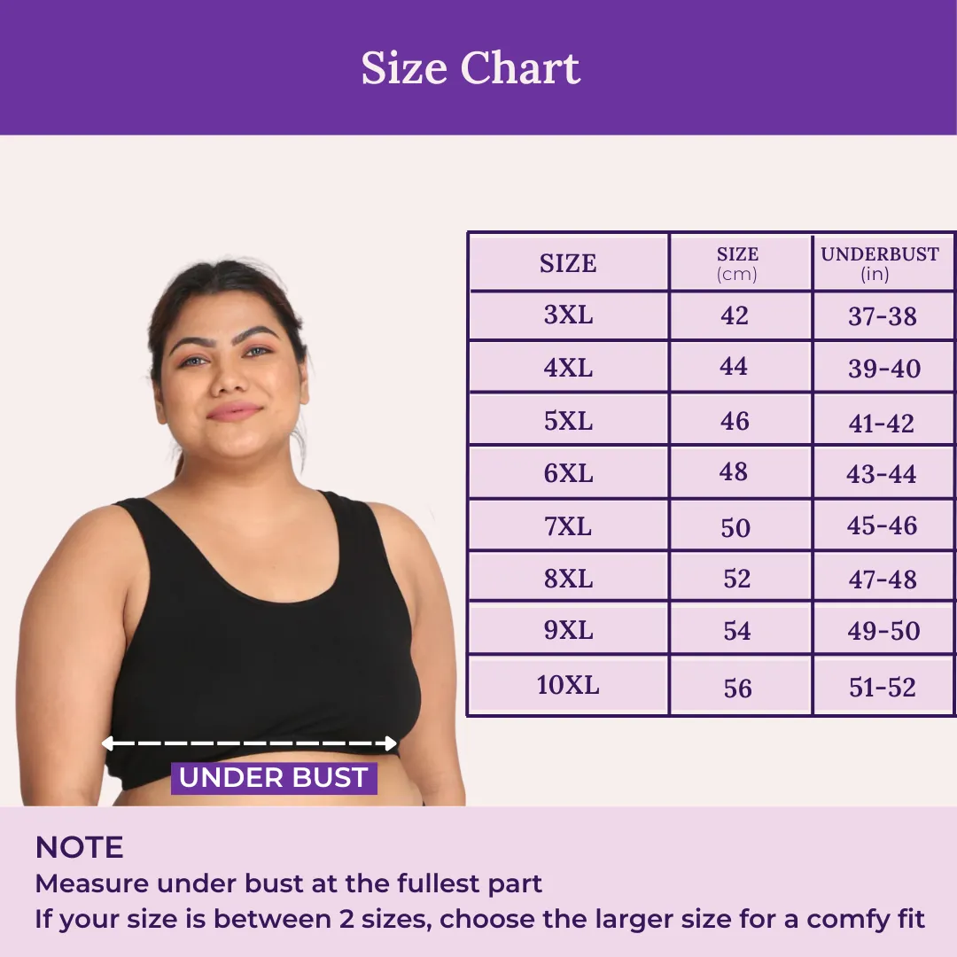 Plus Size Sleep Bra | Plus Size Lounge Bra | Non Padded | Non Wired | Full Coverage | Racerback | Pack Of 3 - Image 4
