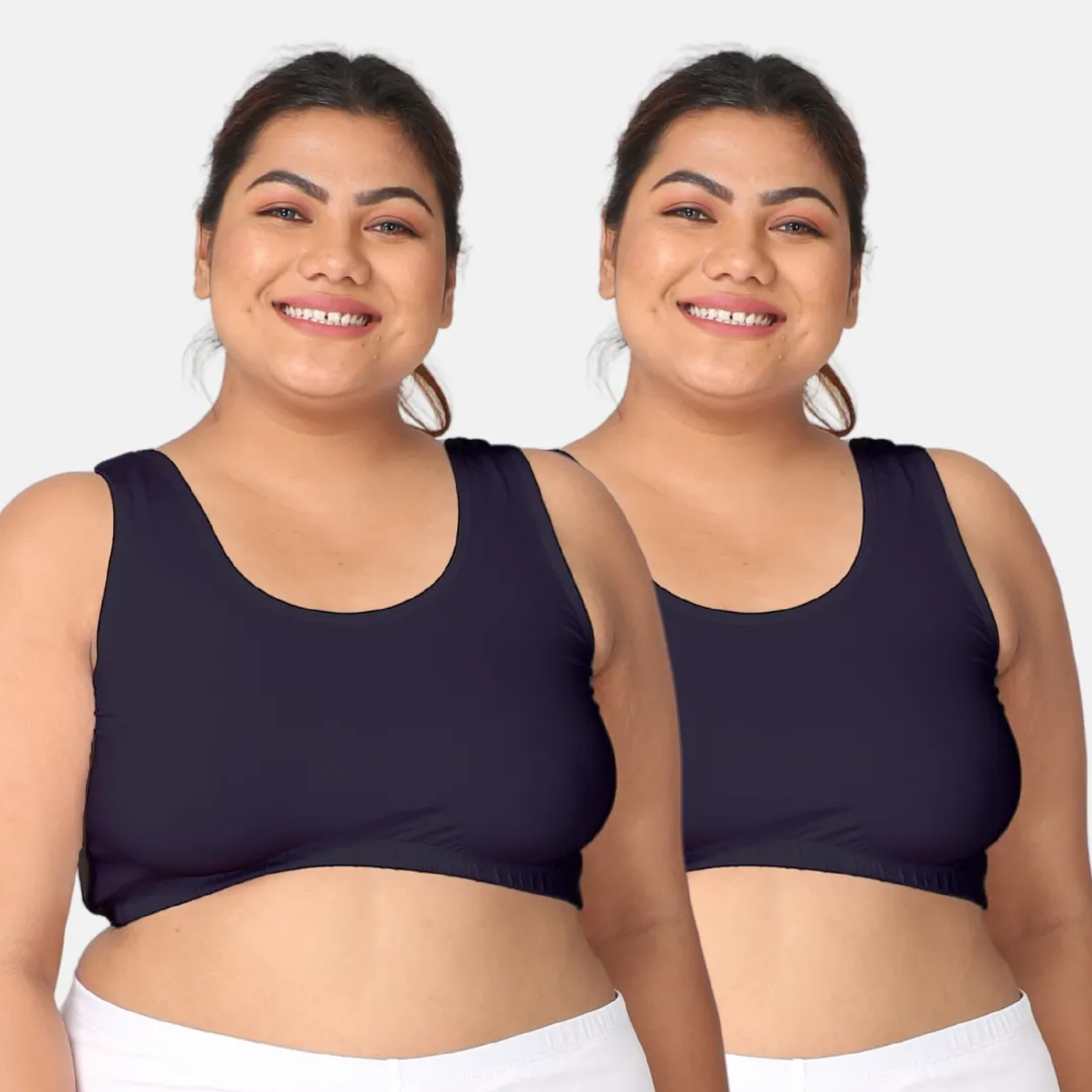 Plus Size Sleeping Bra | Plus Size Comfort Bra | Non Padded | Non Wired | Full Coverage | Racerback | Pack Of 2 - Image 10