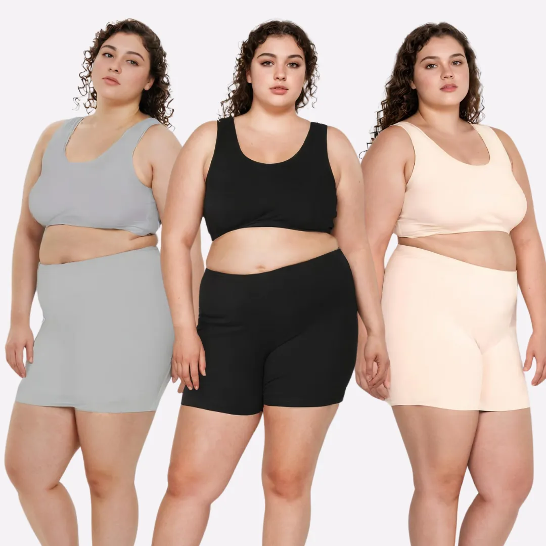 Plus Size Undershorts | High Waist | Full Coverage | Thigh Length | Chafe Free & Itch Free | Pack Of 3 - Image 12