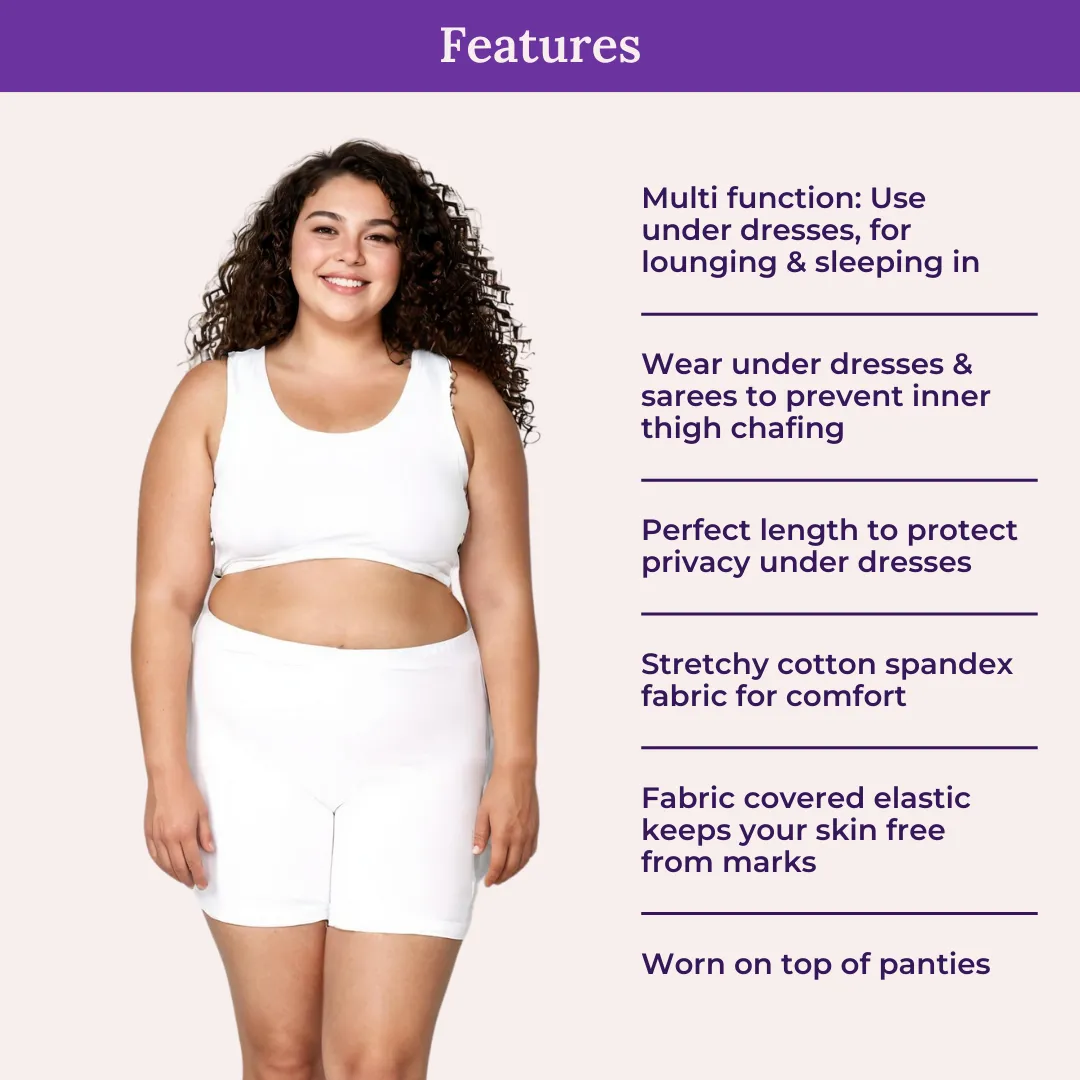 Plus Size Undershorts | High Waist | Full Coverage | Thigh Length | Chafe Free & Itch Free | Pack Of 3 - Image 4