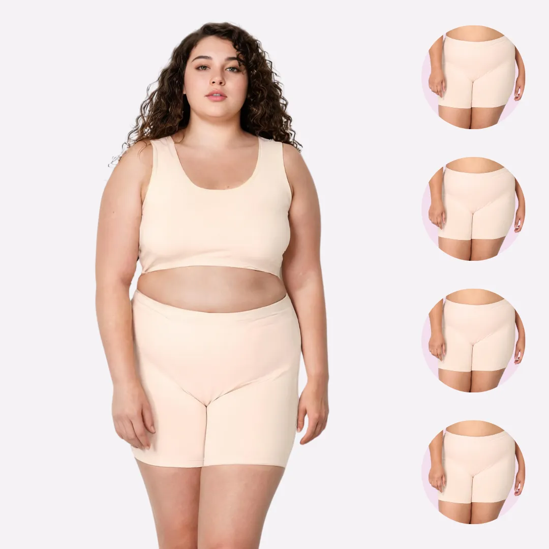 Plus Size Undershorts | High Waist | Full Coverage | Thigh Length | Chafe Free & Itch Free | Pack Of 4 - Image 10