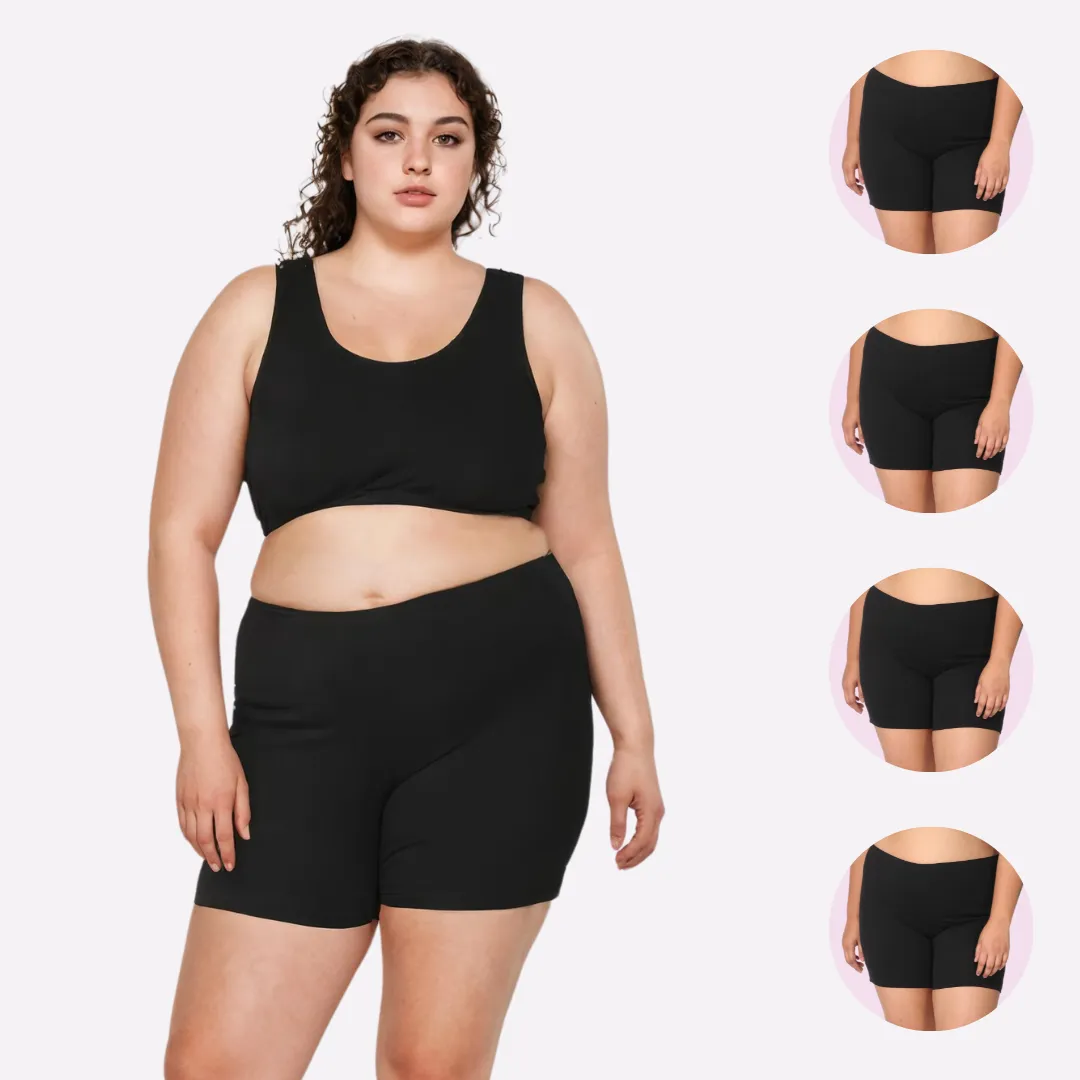 Plus Size Undershorts | High Waist | Full Coverage | Thigh Length | Chafe Free & Itch Free | Pack Of 4 - Image 11