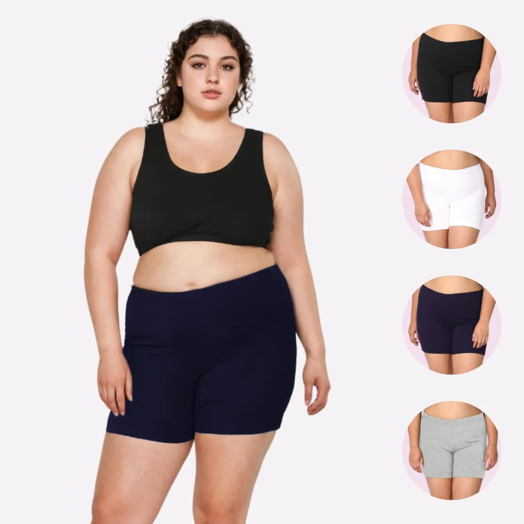 Plus Size Undershorts | High Waist | Full Coverage | Thigh Length | Chafe Free & Itch Free | Pack Of 4 - Image 12