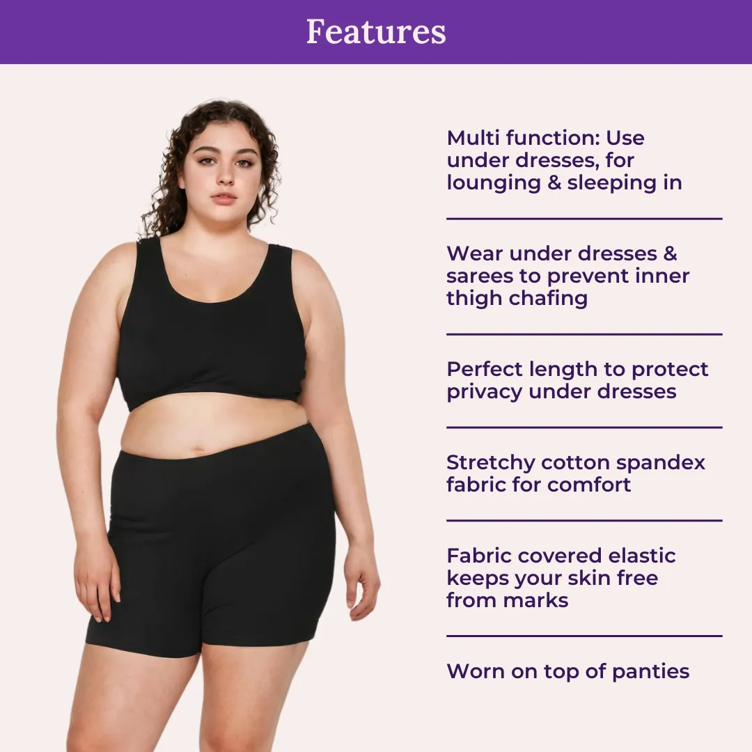 Plus Size Under Dress Shorts | Full Hip Coverage | Prevents Inner Thigh Chafing - Image 4