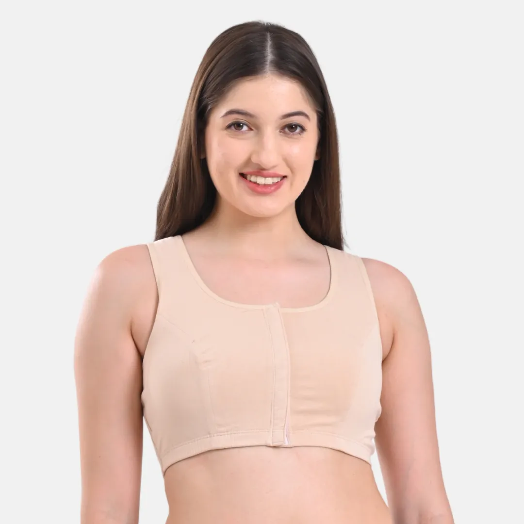 Post Surgery Bra | Front Open | Non Padded | Non Wired | Racerback | High Back Rise - Image 8