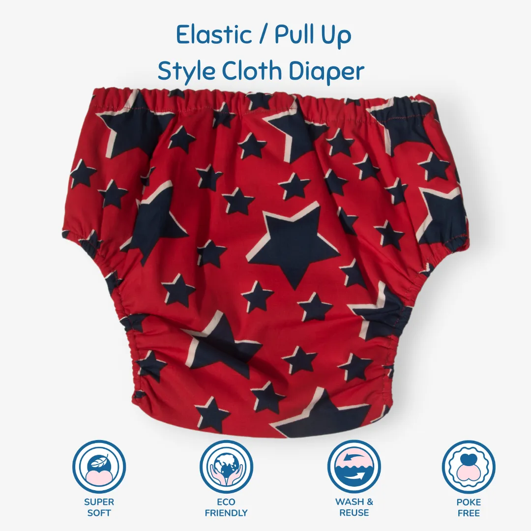 Fabric Diaper | Super Star | Elastic Waist | Pull Up/Underwear Style | With 2 Diaper Pads Free - Image 3