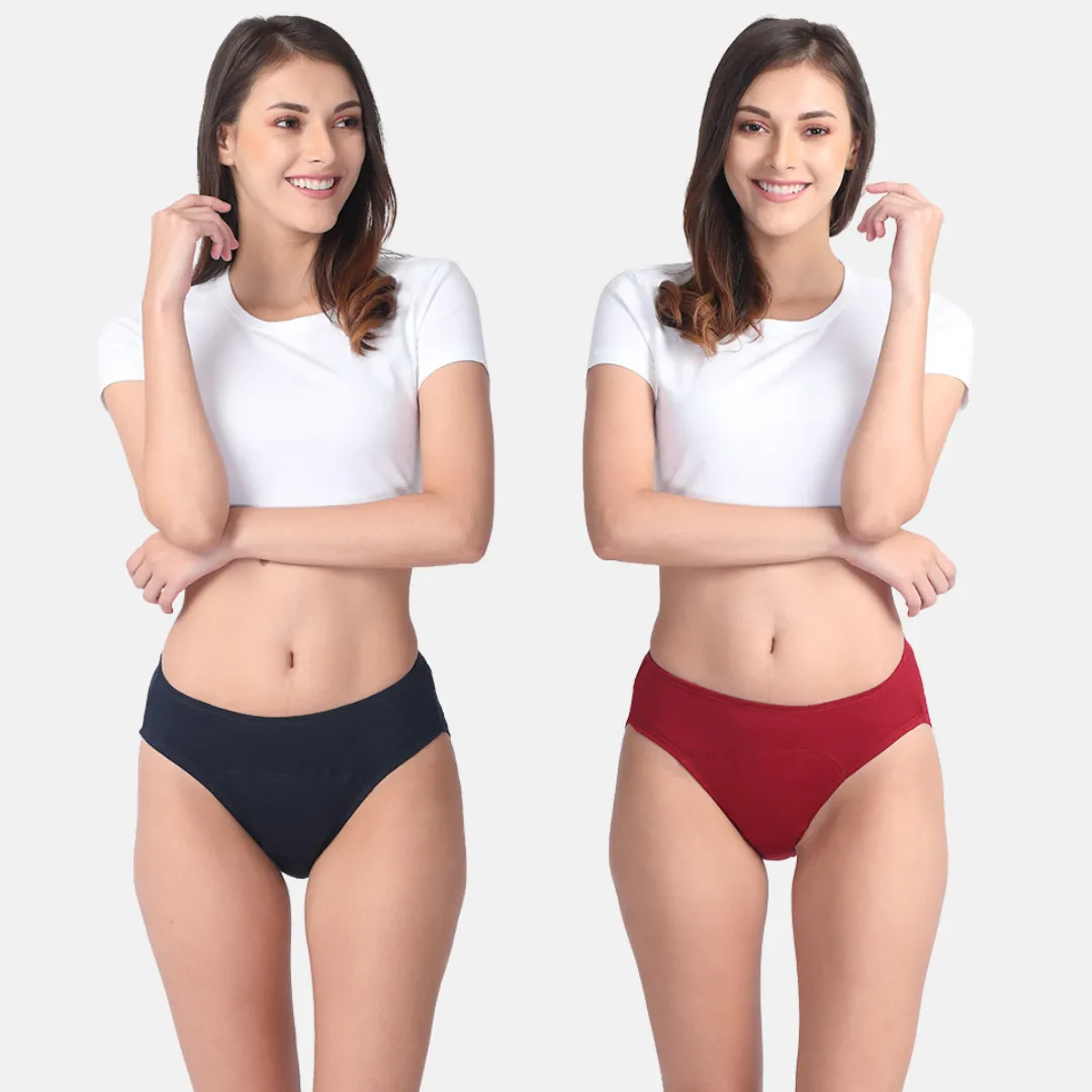 Period Panties For Stain Free Period | Hipster Fit | Leakproof | Use with Pad For Hygiene | Prevents Front & Back Stains | 2 Pack - Image 14