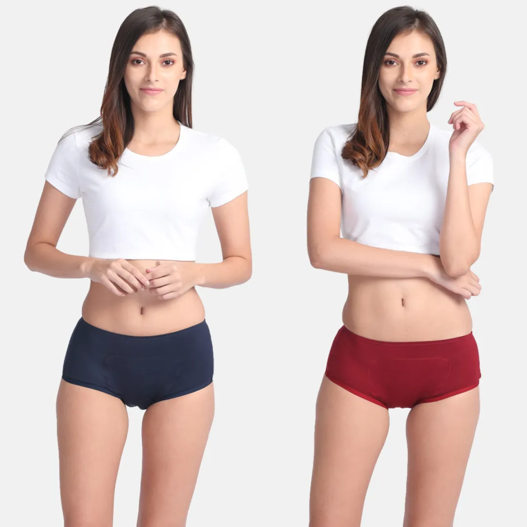 Reusable Period Panties For Heavy Flow | Boxer Fit | Prevents Front, Back & Inner Thigh Stains | 2 Pack - Image 13