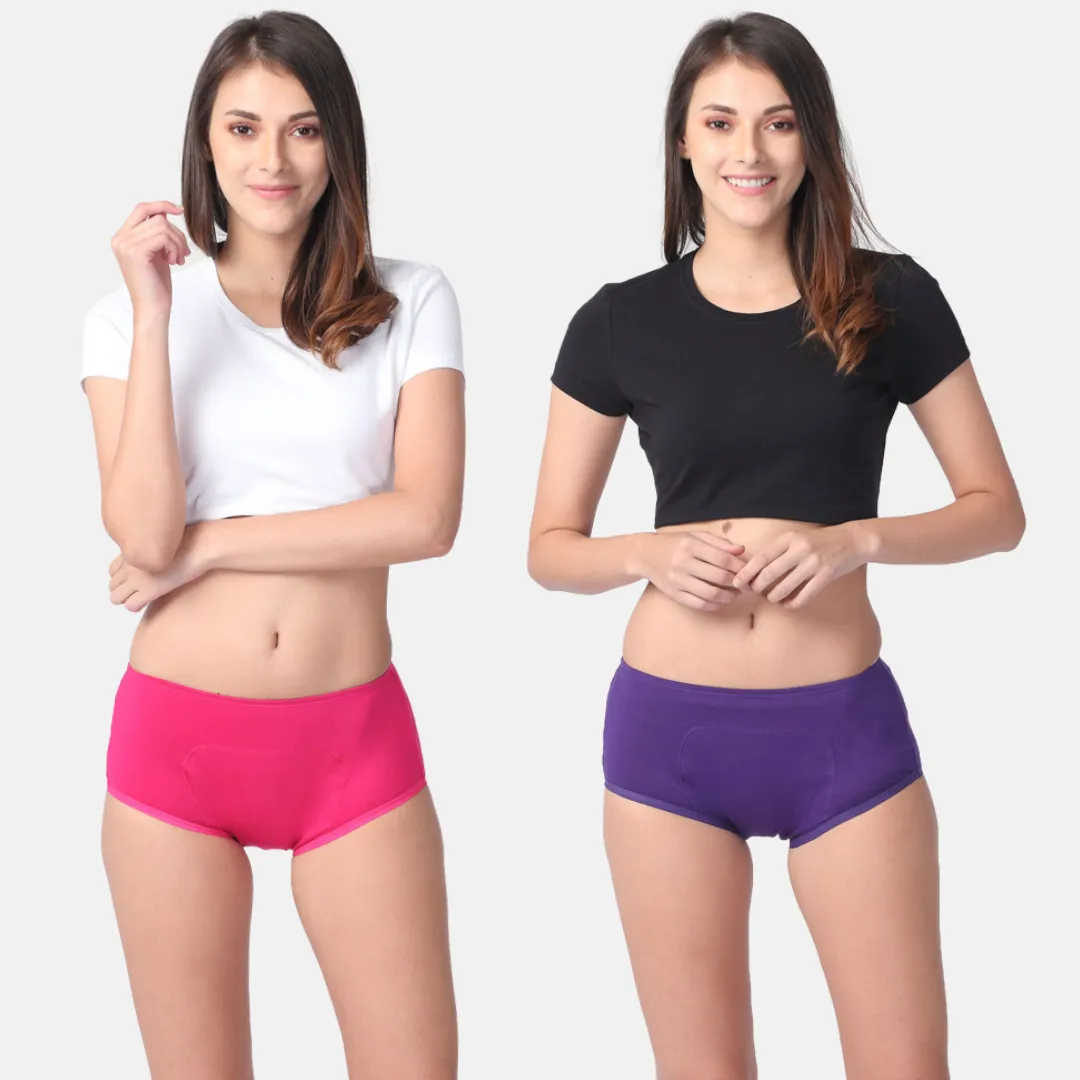 Reusable Period Panties For Heavy Flow | Boxer Fit | Prevents Front, Back & Inner Thigh Stains | 2 Pack - Image 14