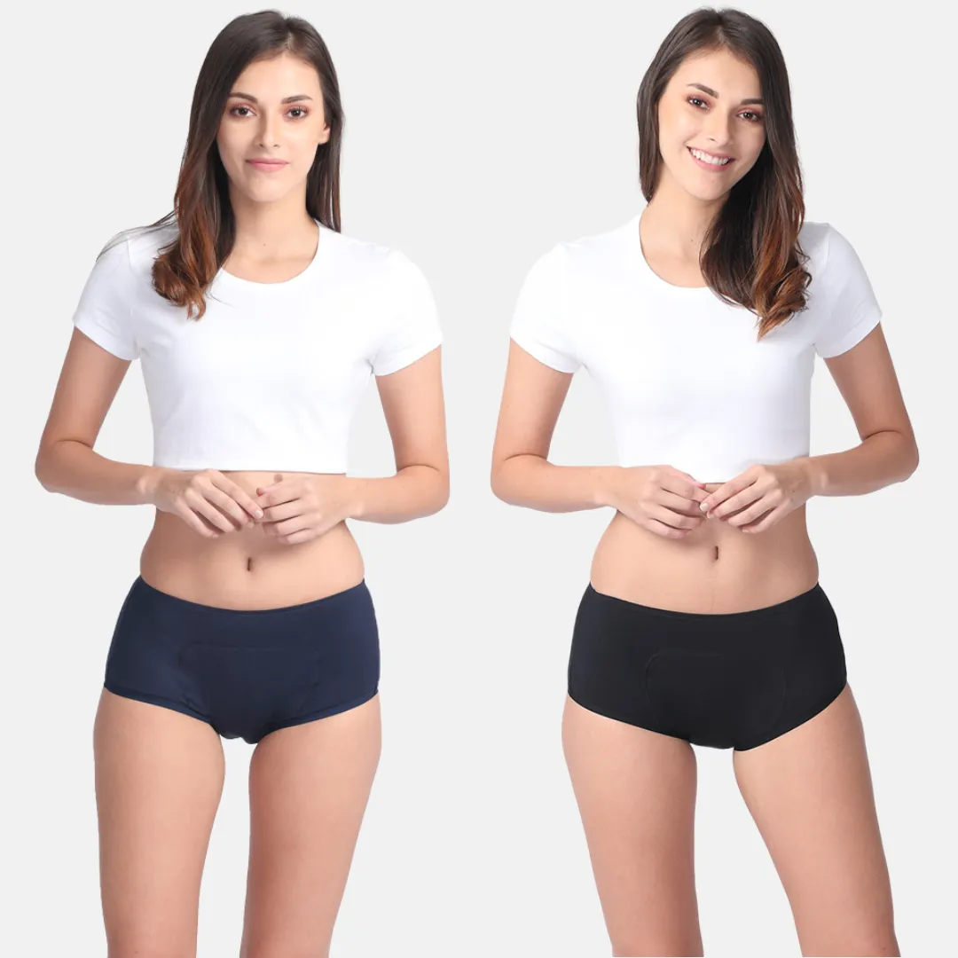Reusable Period Panties For Heavy Flow | Boxer Fit | Prevents Front, Back & Inner Thigh Stains | 2 Pack - Image 16