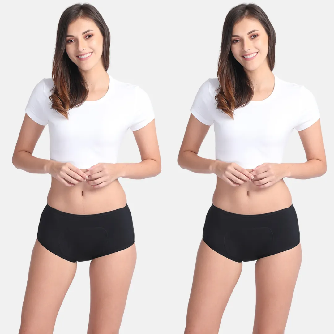 Reusable Period Panties For Heavy Flow | Boxer Fit | Prevents Front, Back & Inner Thigh Stains | 2 Pack - Image 17