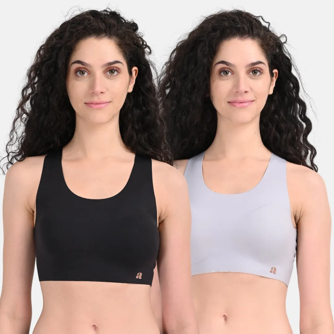 EzeFit Bra | Racerback | Sports Bra/T shirt Bra | Seamless | Non Wired | Lightly Padded | Removable Cups | Pack Of 2 - Image 11