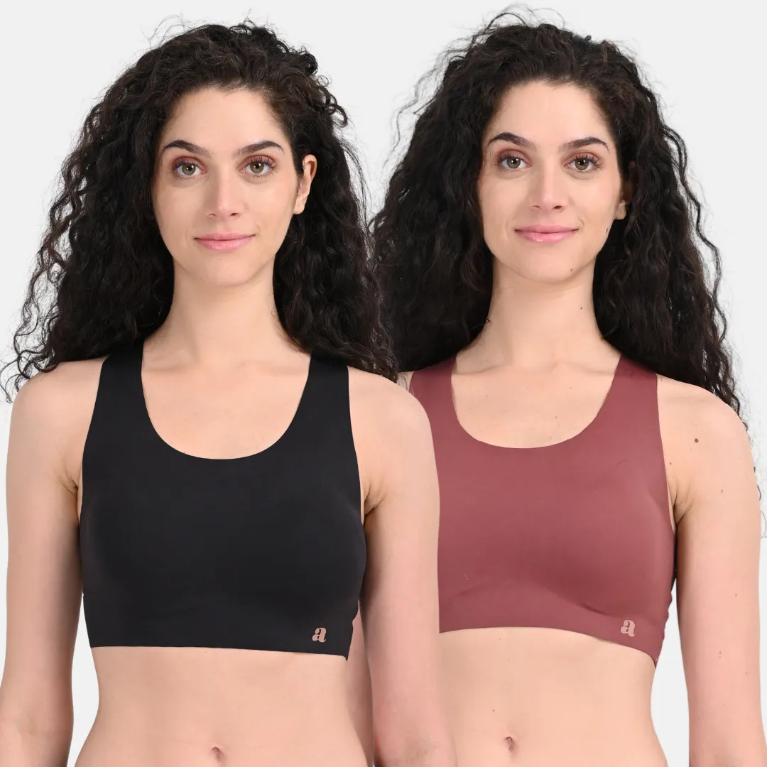 EzeFit Bra | Racerback | Sports Bra/T shirt Bra | Seamless | Non Wired | Lightly Padded | Removable Cups | Pack Of 2 - Image 17