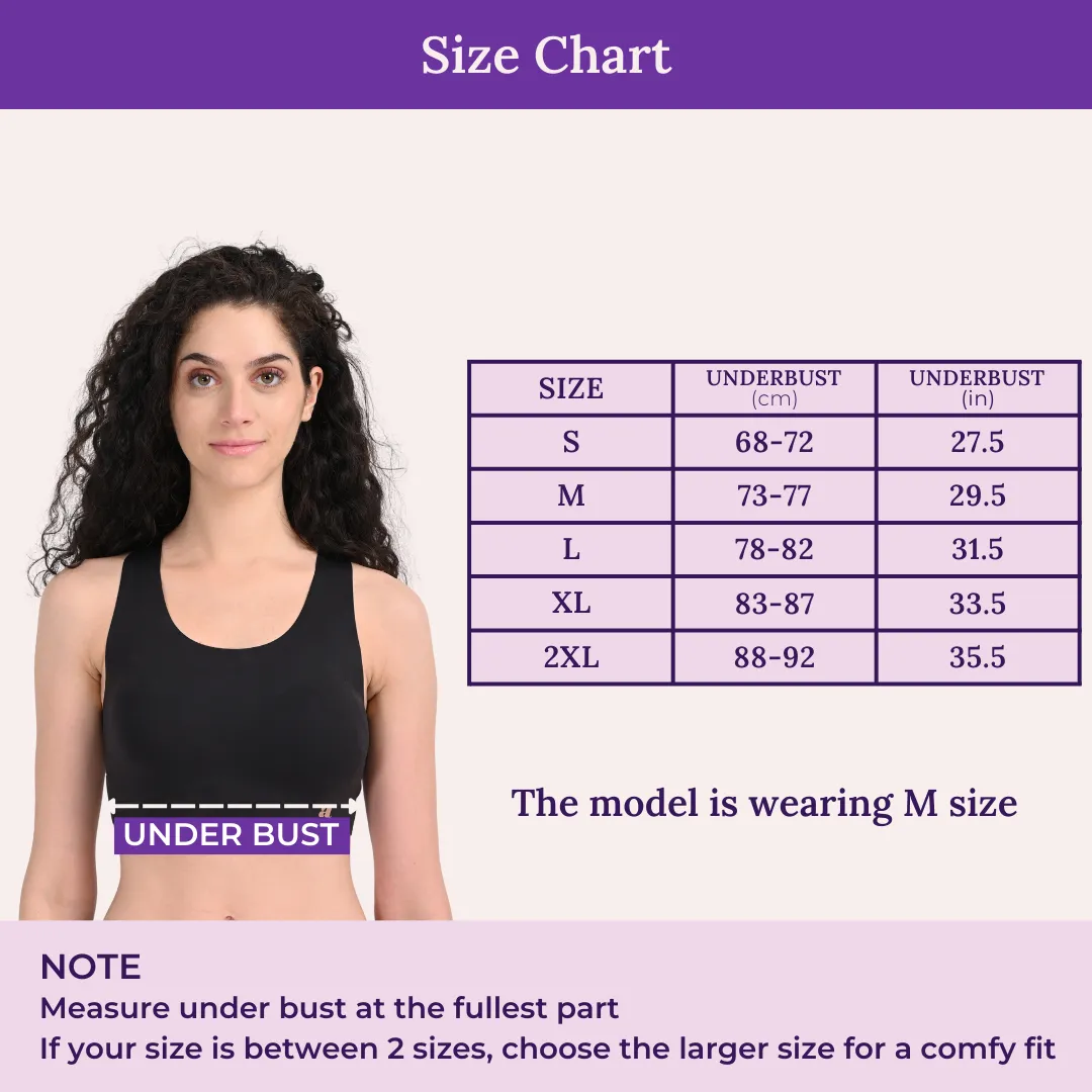 EzeFit Bra | Racerback | Sports Bra/T shirt Bra | Seamless | Non Wired | Lightly Padded | Removable Cups | Pack Of 2 - Image 3