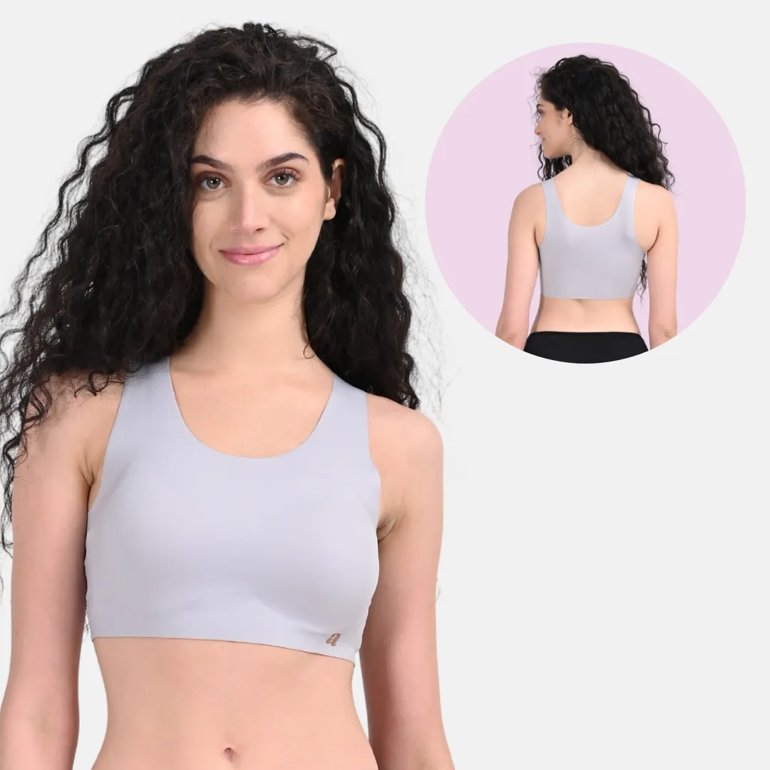 EzeFit Bra | U Back | Seamless | Fabric Shoulder | T shirt Bra/Sports Bra | Removable Pads | Non Wired