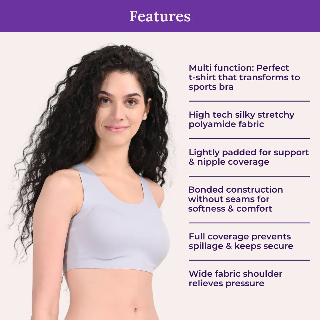 EzeFit Bra | U Back | Seamless | Fabric Shoulder | T shirt Bra/Sports Bra | Removable Pads | Non Wired - Image 3